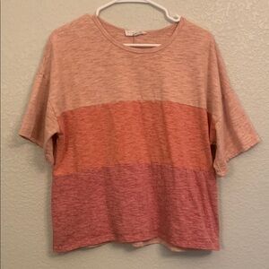 DownEast Pink and Orange Boxy T-Shirt